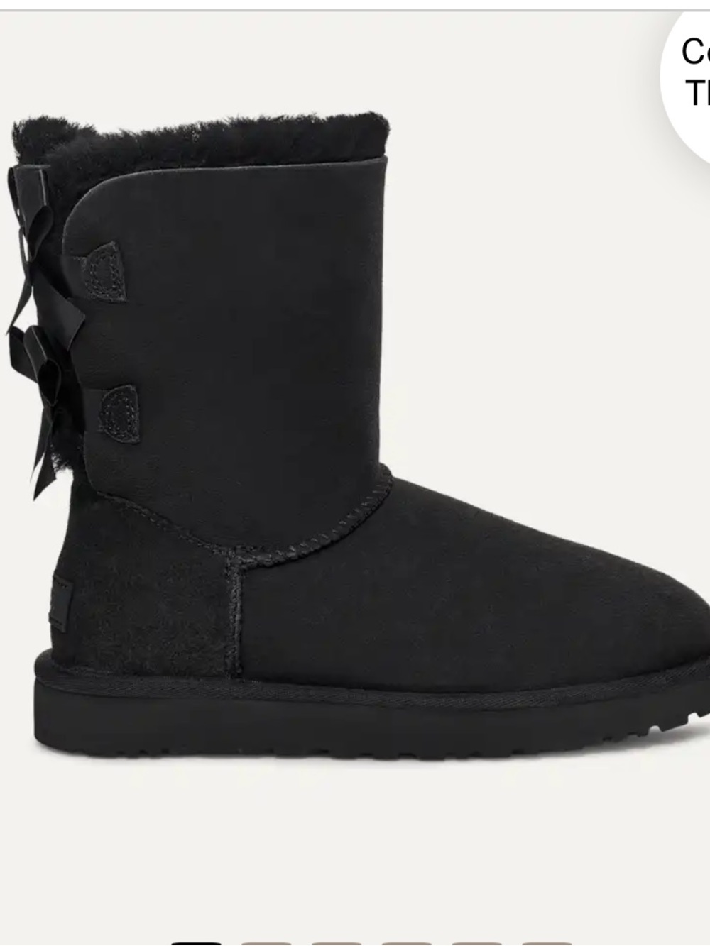 New Ugg Bailey Bow II Boot Black Suede Sz 8